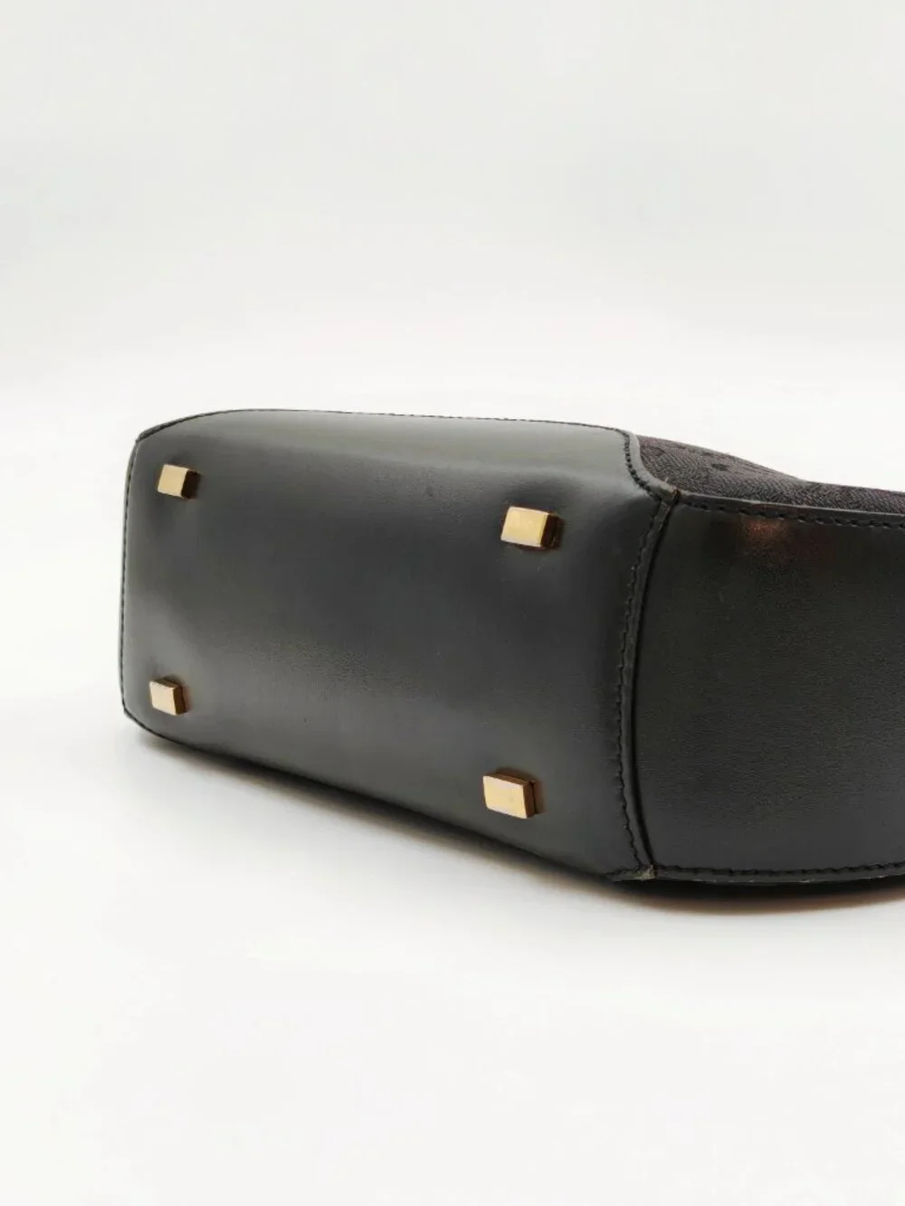 Celine Black Macadam Canvas Leather Shoulder Bag Hobo